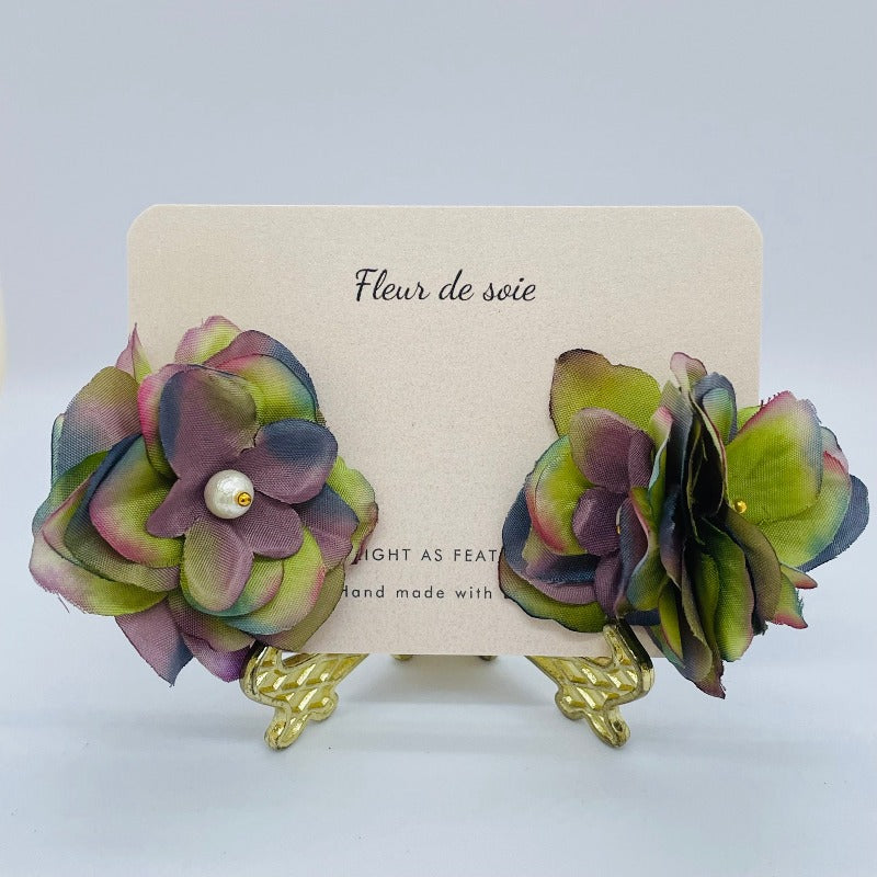 Green Earrings.Best Flower Earrings. Airy light silky flower earrings. Best gifts for her. Best gifts for mum. Best anniversary gift for her. Best anniversary gift for wife. Best birthday gift for her. Best valentine’s gift for wife. Best Christmas gift for her. Best Christmas gift for teacher. Beautiful flower earrings. Comfortable earrings. Wedding earrings. Boho style earrings.