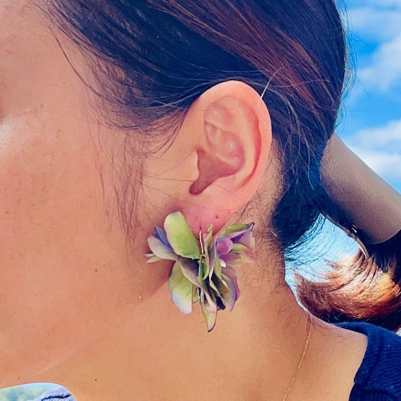 Green Earrings.Best Flower Earrings. Airy light silky flower earrings. Best gifts for her. Best gifts for mum. Best anniversary gift for her. Best anniversary gift for wife. Best birthday gift for her. Best valentine’s gift for wife. Best Christmas gift for her. Best Christmas gift for teacher. Beautiful flower earrings. Comfortable earrings. Wedding earrings. Boho style earrings.