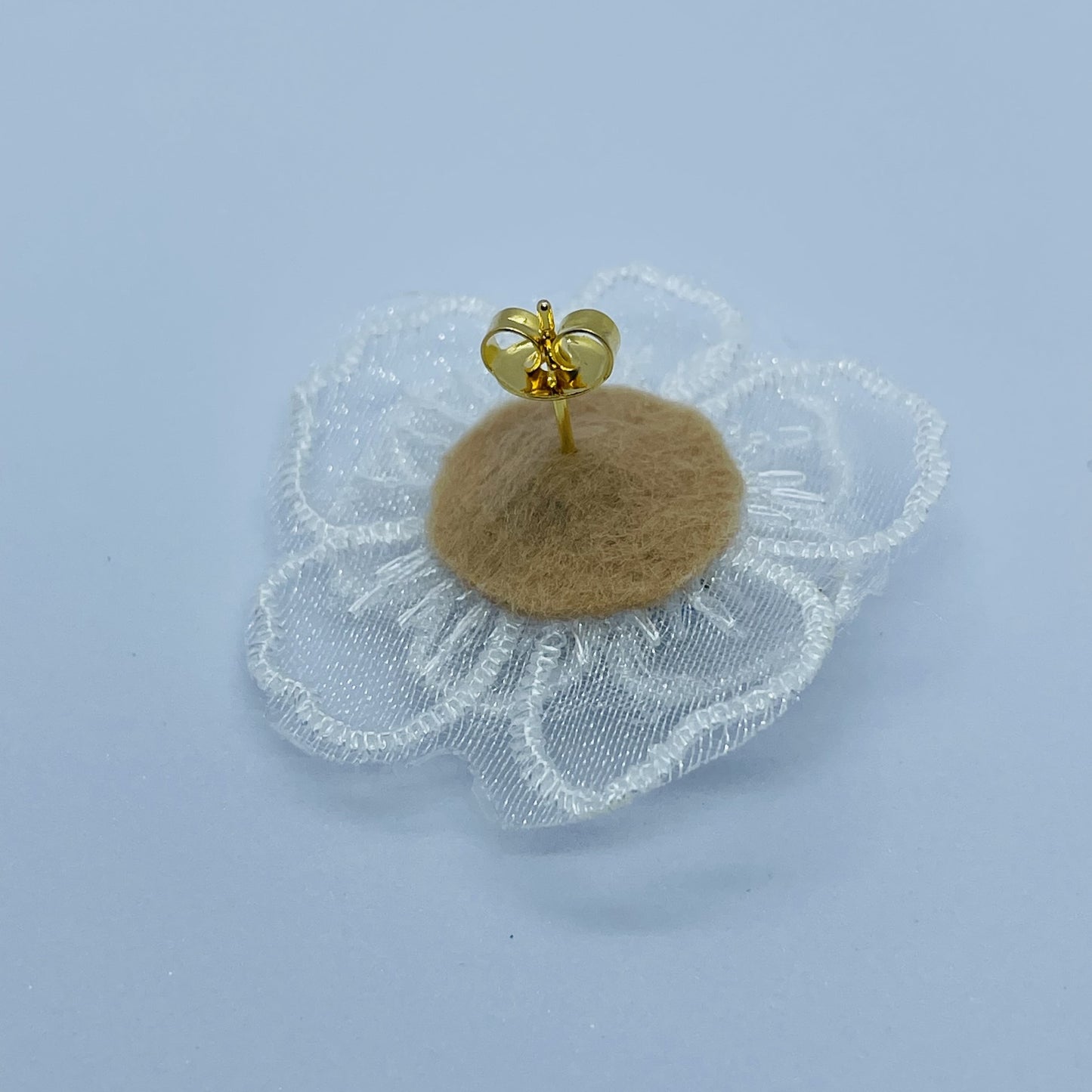 White Lace Flower Earrings (Studs)