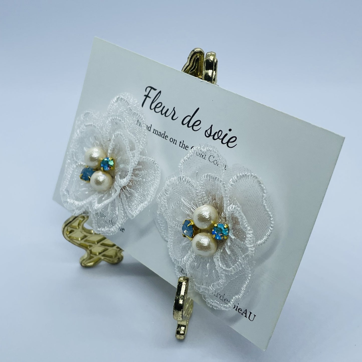 White Lace Flower Earrings (Studs)