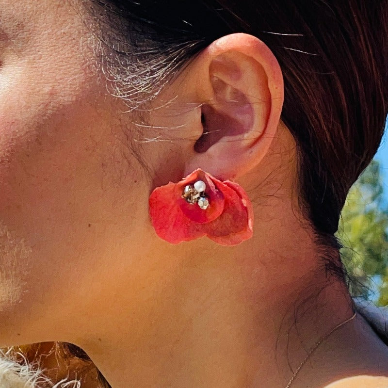 Orange Earrings. Orange Flower Earrings.Best Flower Earrings. Airy light silky flower earrings. Best gifts for her. Best gifts for mum. Best anniversary gift for her. Best anniversary gift for wife. Best birthday gift for her. Best valentine’s gift for wife. Best Christmas gift for her. Best Christmas gift for teacher. Beautiful flower earrings. Comfortable earrings. Wedding earrings. Boho style earrings.